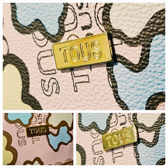Tous Handbag Bag Tote Kaos Leather Multicolor Multi Bear Patchwork Logo LTD ED - Picture 9 of 15